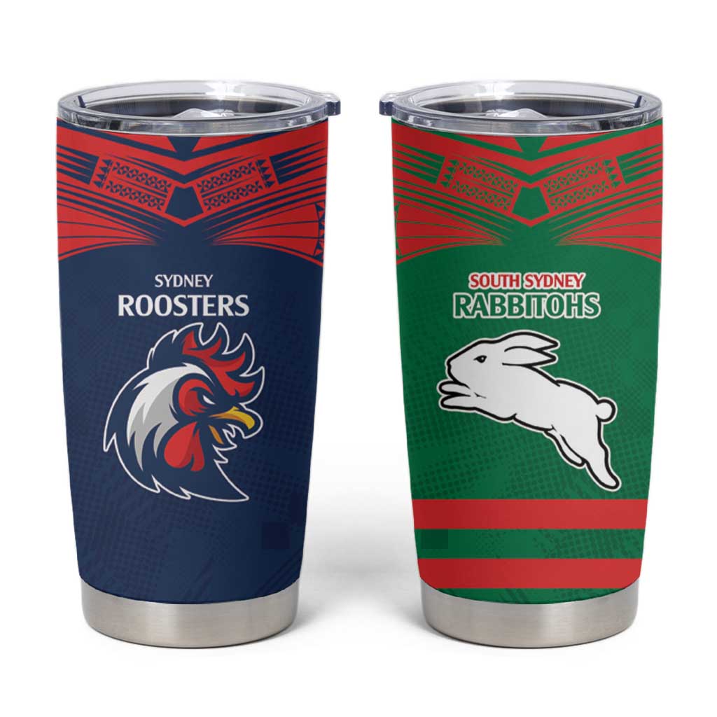 Custom Roosters-Rabbitohs Tumbler Cup NRL Tribal Half Style