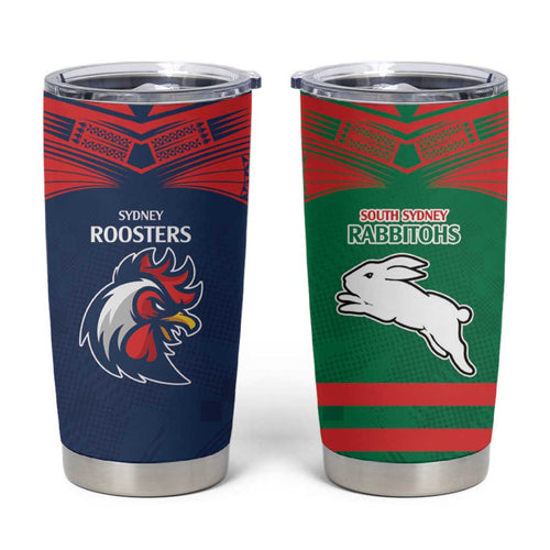 Custom Roosters-Rabbitohs Tumbler Cup NRL Tribal Half Style