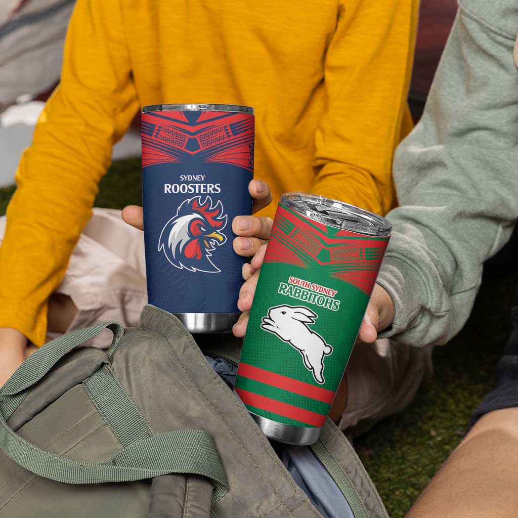 Custom Roosters-Rabbitohs Tumbler Cup NRL Tribal Half Style
