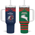 Custom Roosters-Rabbitohs Tumbler With Handle NRL Tribal Half Style