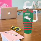 Custom Roosters-Rabbitohs Tumbler With Handle NRL Tribal Half Style
