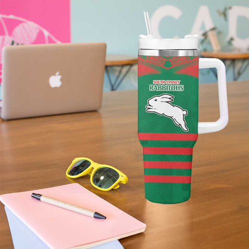 Custom Roosters-Rabbitohs Tumbler With Handle NRL Tribal Half Style