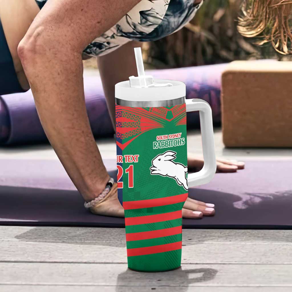 Custom Roosters-Rabbitohs Tumbler With Handle NRL Tribal Half Style