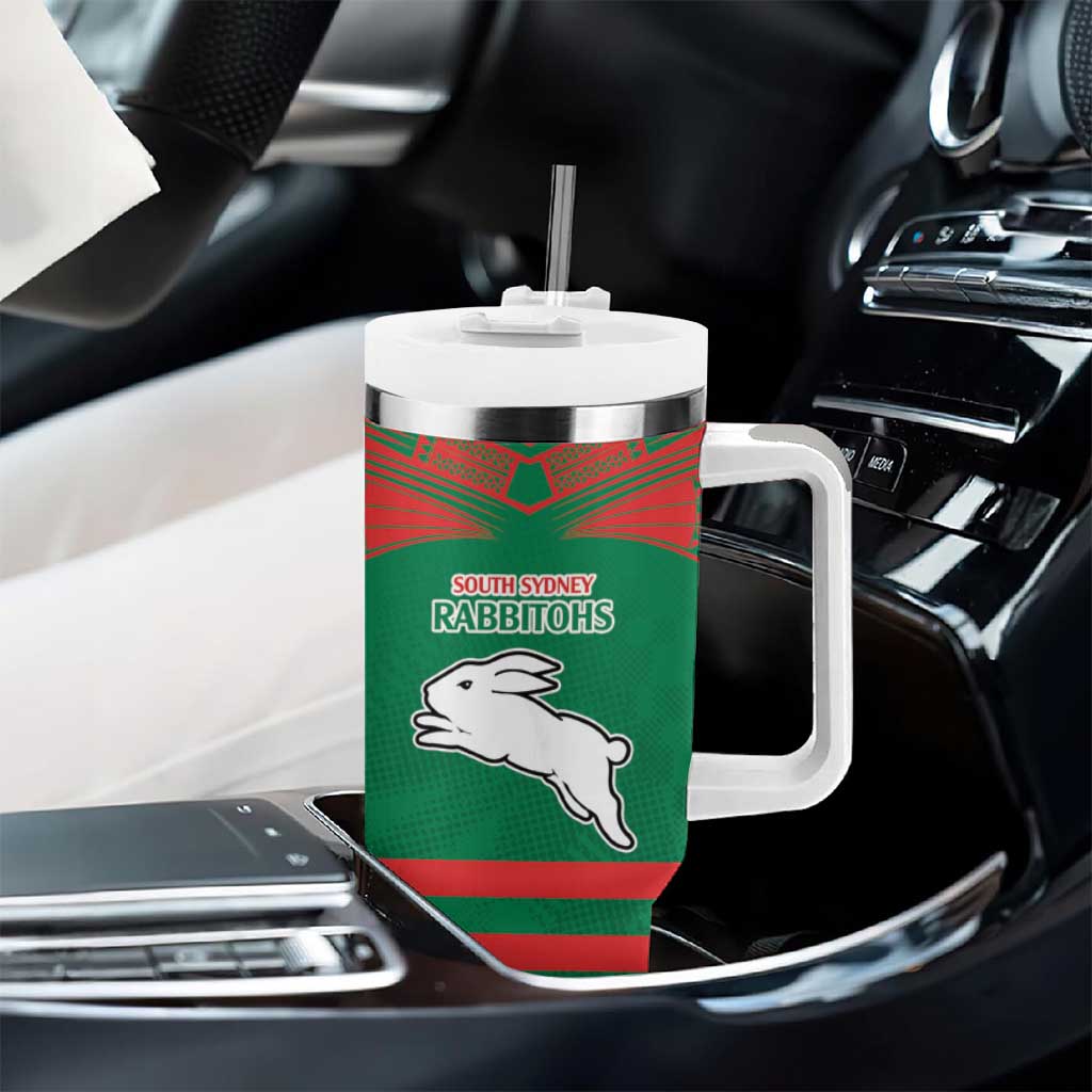 Custom Roosters-Rabbitohs Tumbler With Handle NRL Tribal Half Style