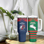 Custom Roosters-Rabbitohs Tumbler With Handle NRL Tribal Half Style
