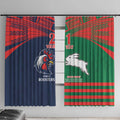 Custom Roosters-Rabbitohs Window Curtain NRL Tribal Half Style