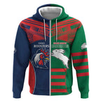 Custom Roosters-Rabbitohs Zip Hoodie NRL Tribal Half Style