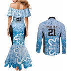 Adelaide Strikers Custom Couples Matching Mermaid Dress and Long Sleeve Button Shirt Minimalism Aboriginal