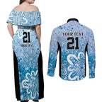 Adelaide Strikers Custom Couples Matching Off Shoulder Maxi Dress and Long Sleeve Button Shirt Minimalism Aboriginal