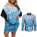 Adelaide Strikers Custom Couples Matching Off Shoulder Short Dress and Long Sleeve Button Shirt Minimalism Aboriginal