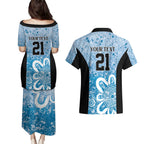 Adelaide Strikers Custom Couples Matching Puletasi and Hawaiian Shirt Minimalism Aboriginal