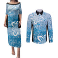 Adelaide Strikers Custom Couples Matching Puletasi and Long Sleeve Button Shirt Minimalism Aboriginal