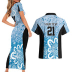 Adelaide Strikers Custom Couples Matching Short Sleeve Bodycon Dress and Hawaiian Shirt Minimalism Aboriginal