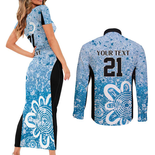 Adelaide Strikers Custom Couples Matching Short Sleeve Bodycon Dress and Long Sleeve Button Shirt Minimalism Aboriginal