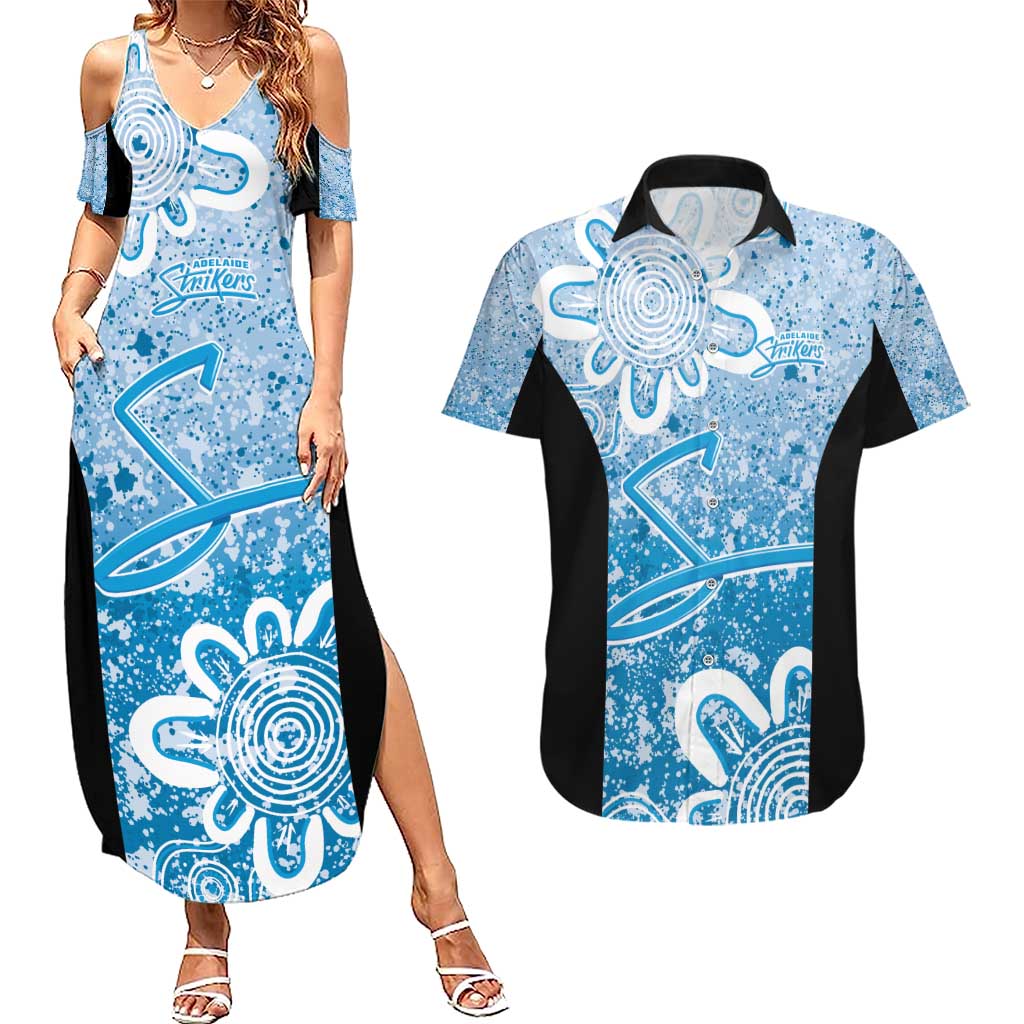 Adelaide Strikers Custom Couples Matching Summer Maxi Dress and Hawaiian Shirt Minimalism Aboriginal