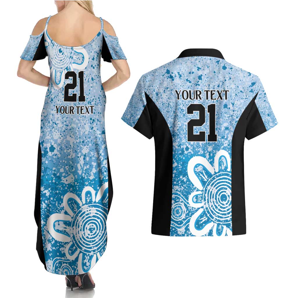 Adelaide Strikers Custom Couples Matching Summer Maxi Dress and Hawaiian Shirt Minimalism Aboriginal