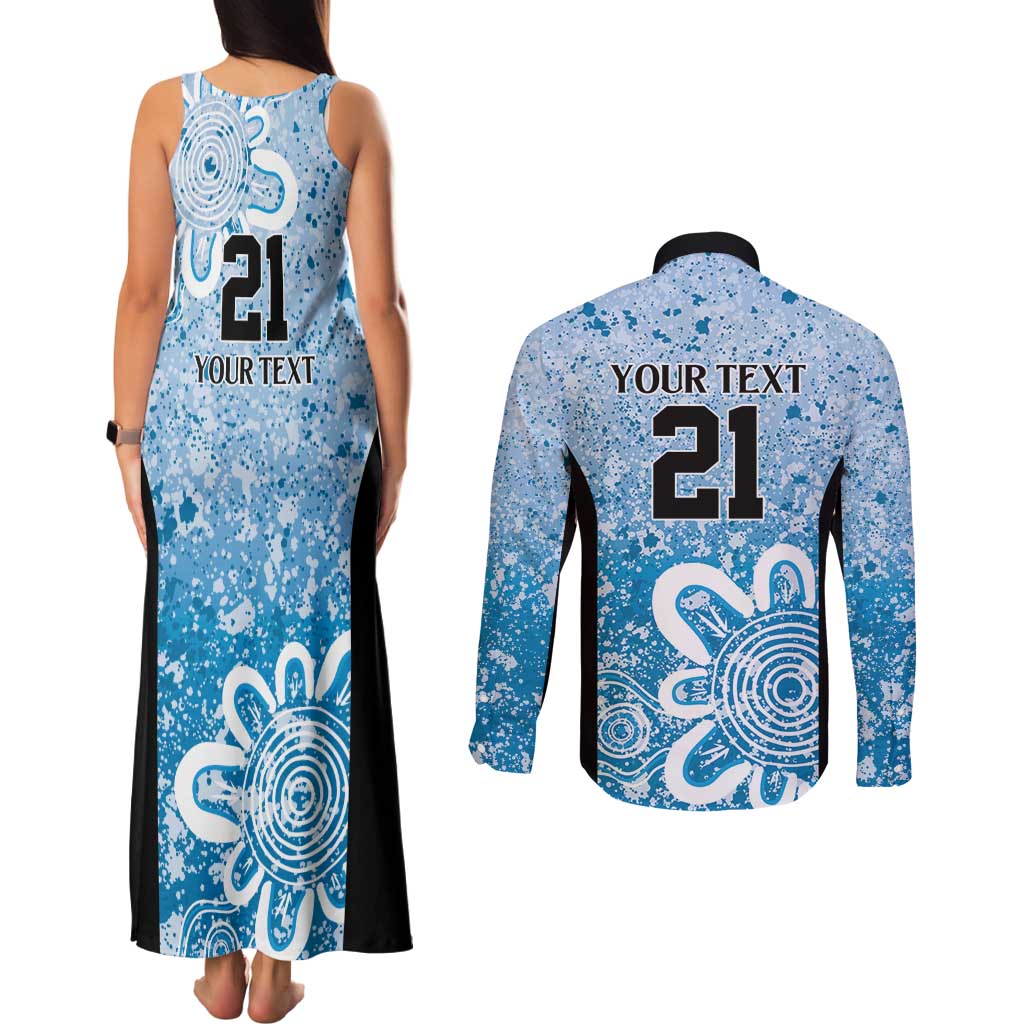 Adelaide Strikers Custom Couples Matching Tank Maxi Dress and Long Sleeve Button Shirt Minimalism Aboriginal