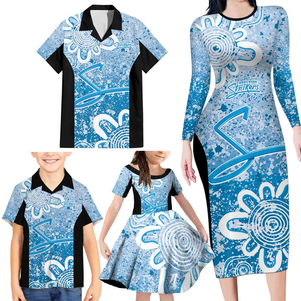 Adelaide Strikers Custom Family Matching Long Sleeve Bodycon Dress and Hawaiian Shirt Minimalism Aboriginal
