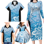 Adelaide Strikers Custom Family Matching Long Sleeve Bodycon Dress and Hawaiian Shirt Minimalism Aboriginal