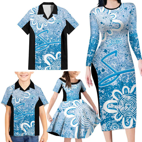 Adelaide Strikers Custom Family Matching Long Sleeve Bodycon Dress and Hawaiian Shirt Minimalism Aboriginal