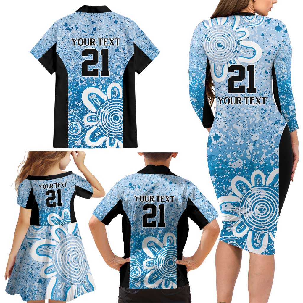 Adelaide Strikers Custom Family Matching Long Sleeve Bodycon Dress and Hawaiian Shirt Minimalism Aboriginal