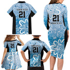 Adelaide Strikers Custom Family Matching Long Sleeve Bodycon Dress and Hawaiian Shirt Minimalism Aboriginal