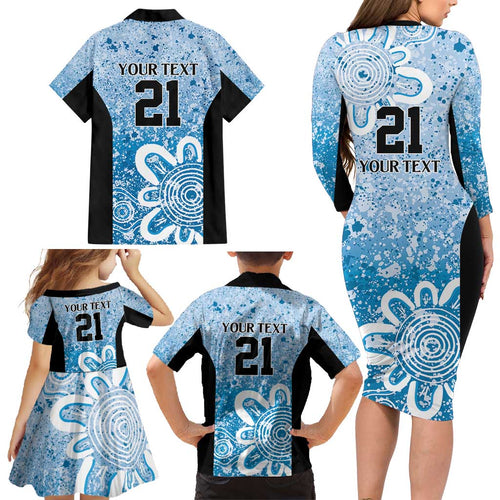 Adelaide Strikers Custom Family Matching Long Sleeve Bodycon Dress and Hawaiian Shirt Minimalism Aboriginal