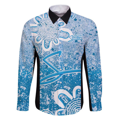 Adelaide Strikers Custom Family Matching Long Sleeve Bodycon Dress and Hawaiian Shirt Minimalism Aboriginal