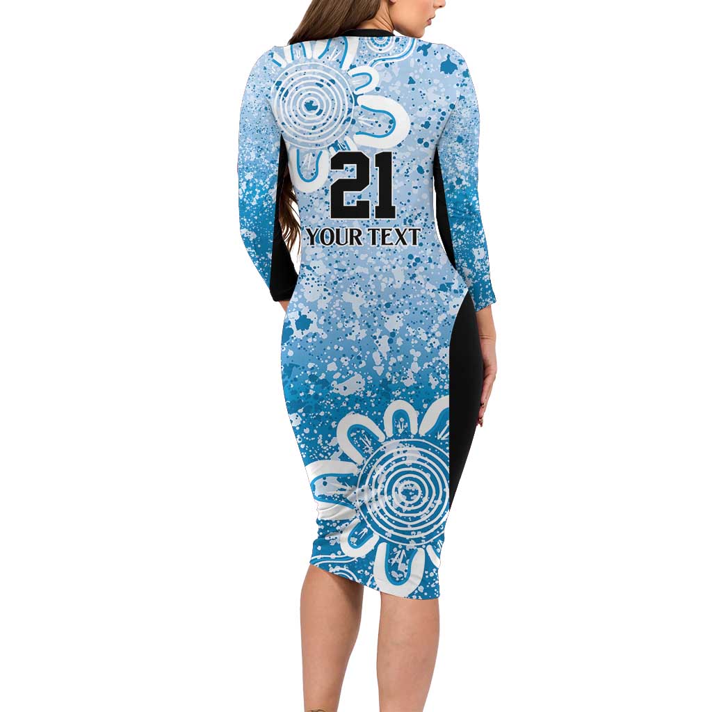 Adelaide Strikers Custom Family Matching Long Sleeve Bodycon Dress and Hawaiian Shirt Minimalism Aboriginal