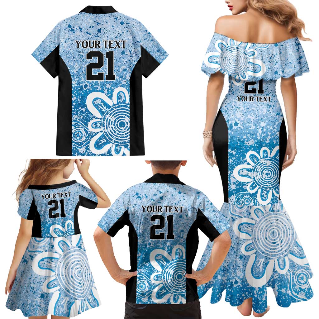 Adelaide Strikers Custom Family Matching Mermaid Dress and Hawaiian Shirt Minimalism Aboriginal