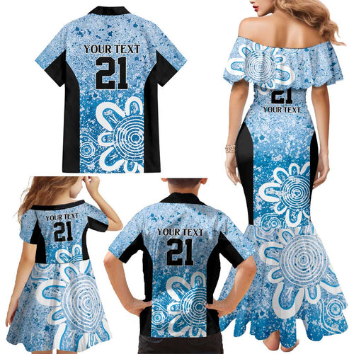 Adelaide Strikers Custom Family Matching Mermaid Dress and Hawaiian Shirt Minimalism Aboriginal