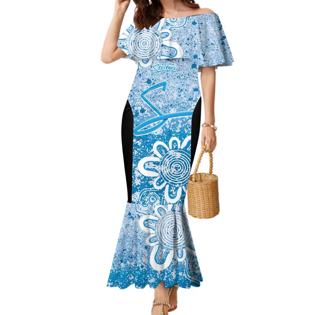 Adelaide Strikers Custom Family Matching Mermaid Dress and Hawaiian Shirt Minimalism Aboriginal