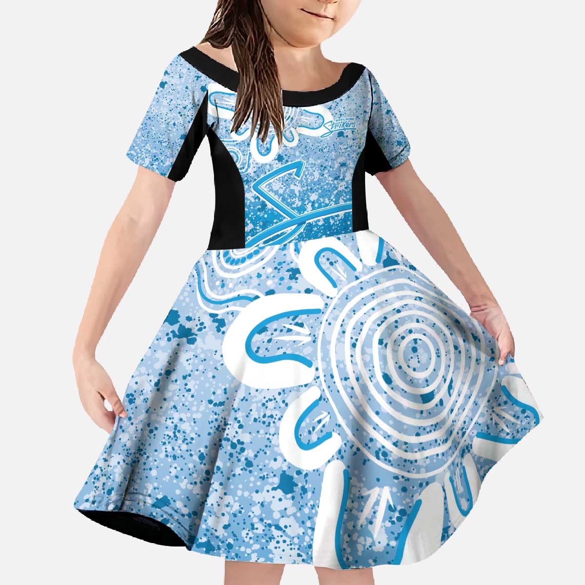 Adelaide Strikers Custom Family Matching Off The Shoulder Long Sleeve Dress and Hawaiian Shirt Minimalism Aboriginal