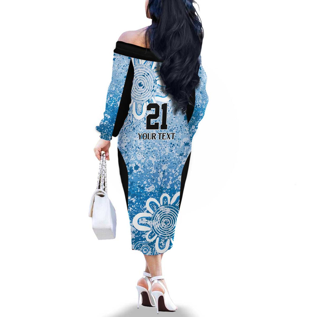 Adelaide Strikers Custom Family Matching Off The Shoulder Long Sleeve Dress and Hawaiian Shirt Minimalism Aboriginal
