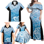 Adelaide Strikers Custom Family Matching Off Shoulder Maxi Dress and Hawaiian Shirt Minimalism Aboriginal