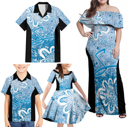 Adelaide Strikers Custom Family Matching Off Shoulder Maxi Dress and Hawaiian Shirt Minimalism Aboriginal
