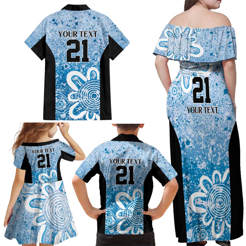 Adelaide Strikers Custom Family Matching Off Shoulder Maxi Dress and Hawaiian Shirt Minimalism Aboriginal