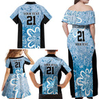 Adelaide Strikers Custom Family Matching Off Shoulder Maxi Dress and Hawaiian Shirt Minimalism Aboriginal