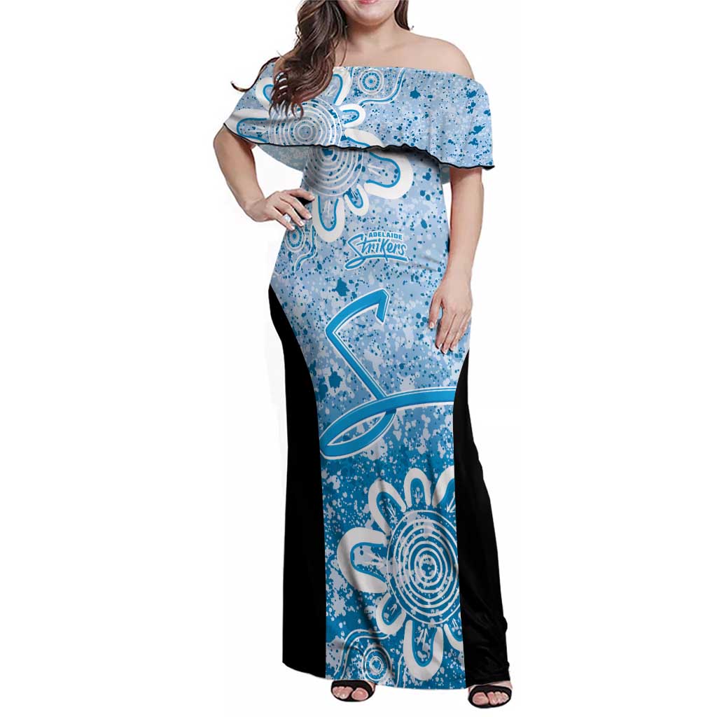 Adelaide Strikers Custom Family Matching Off Shoulder Maxi Dress and Hawaiian Shirt Minimalism Aboriginal