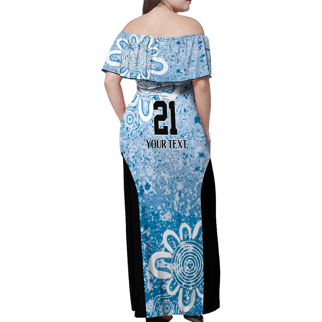 Adelaide Strikers Custom Family Matching Off Shoulder Maxi Dress and Hawaiian Shirt Minimalism Aboriginal