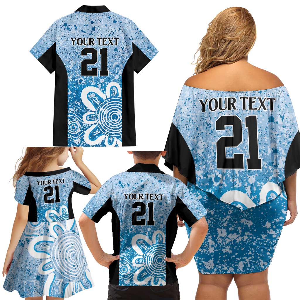 Adelaide Strikers Custom Family Matching Off Shoulder Short Dress and Hawaiian Shirt Minimalism Aboriginal