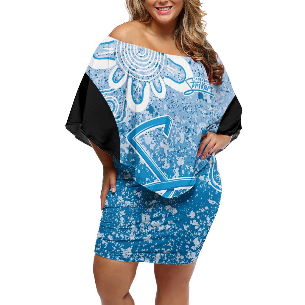 Adelaide Strikers Custom Family Matching Off Shoulder Short Dress and Hawaiian Shirt Minimalism Aboriginal