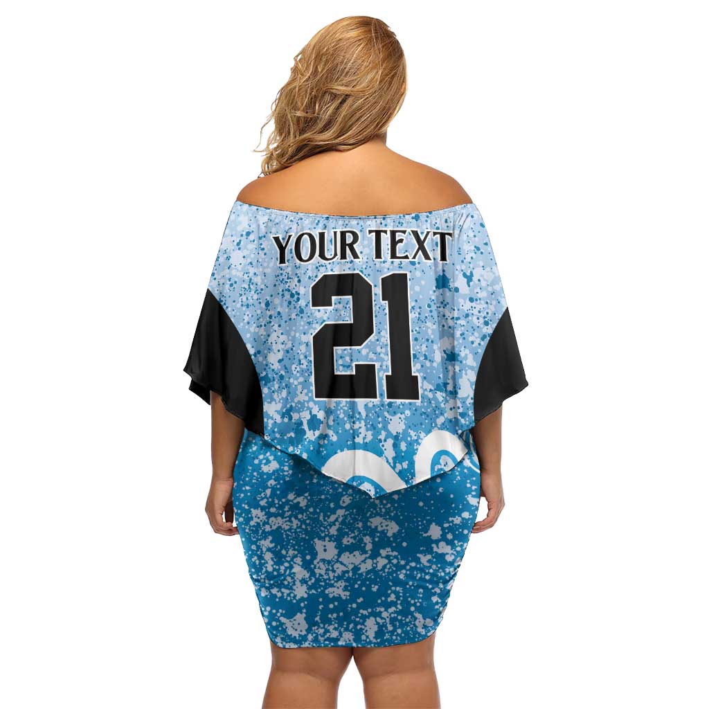 Adelaide Strikers Custom Family Matching Off Shoulder Short Dress and Hawaiian Shirt Minimalism Aboriginal