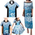 Adelaide Strikers Custom Family Matching Puletasi and Hawaiian Shirt Minimalism Aboriginal