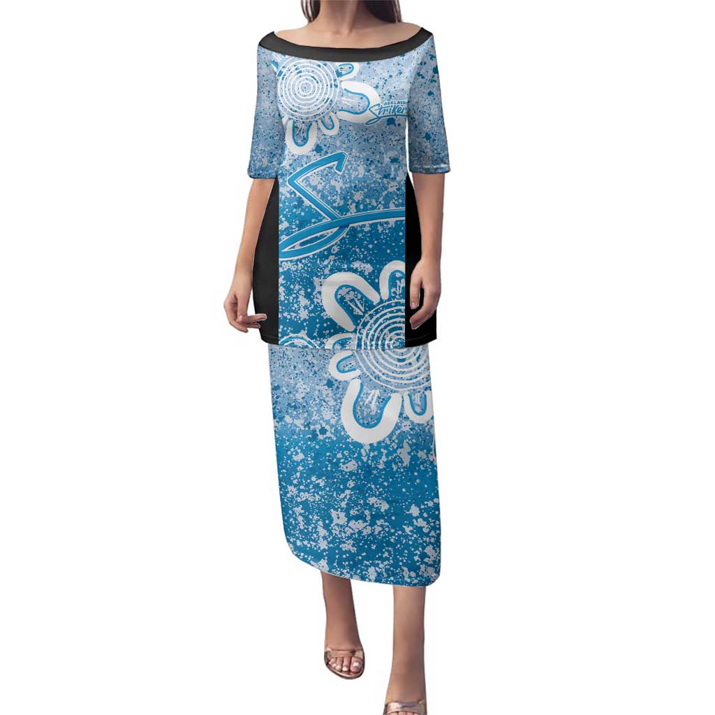 Adelaide Strikers Custom Family Matching Puletasi and Hawaiian Shirt Minimalism Aboriginal