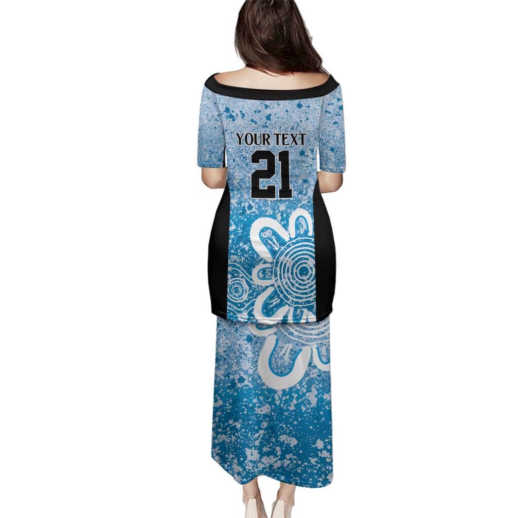 Adelaide Strikers Custom Family Matching Puletasi and Hawaiian Shirt Minimalism Aboriginal
