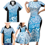 Adelaide Strikers Custom Family Matching Short Sleeve Bodycon Dress and Hawaiian Shirt Minimalism Aboriginal