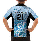 Adelaide Strikers Custom Family Matching Short Sleeve Bodycon Dress and Hawaiian Shirt Minimalism Aboriginal