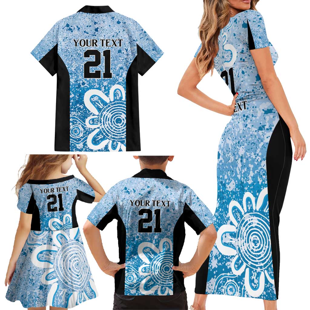 Adelaide Strikers Custom Family Matching Short Sleeve Bodycon Dress and Hawaiian Shirt Minimalism Aboriginal