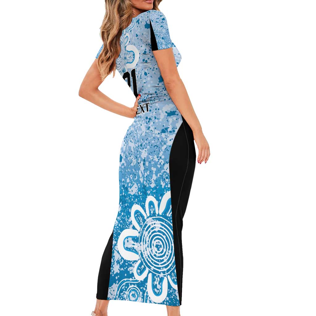 Adelaide Strikers Custom Family Matching Short Sleeve Bodycon Dress and Hawaiian Shirt Minimalism Aboriginal